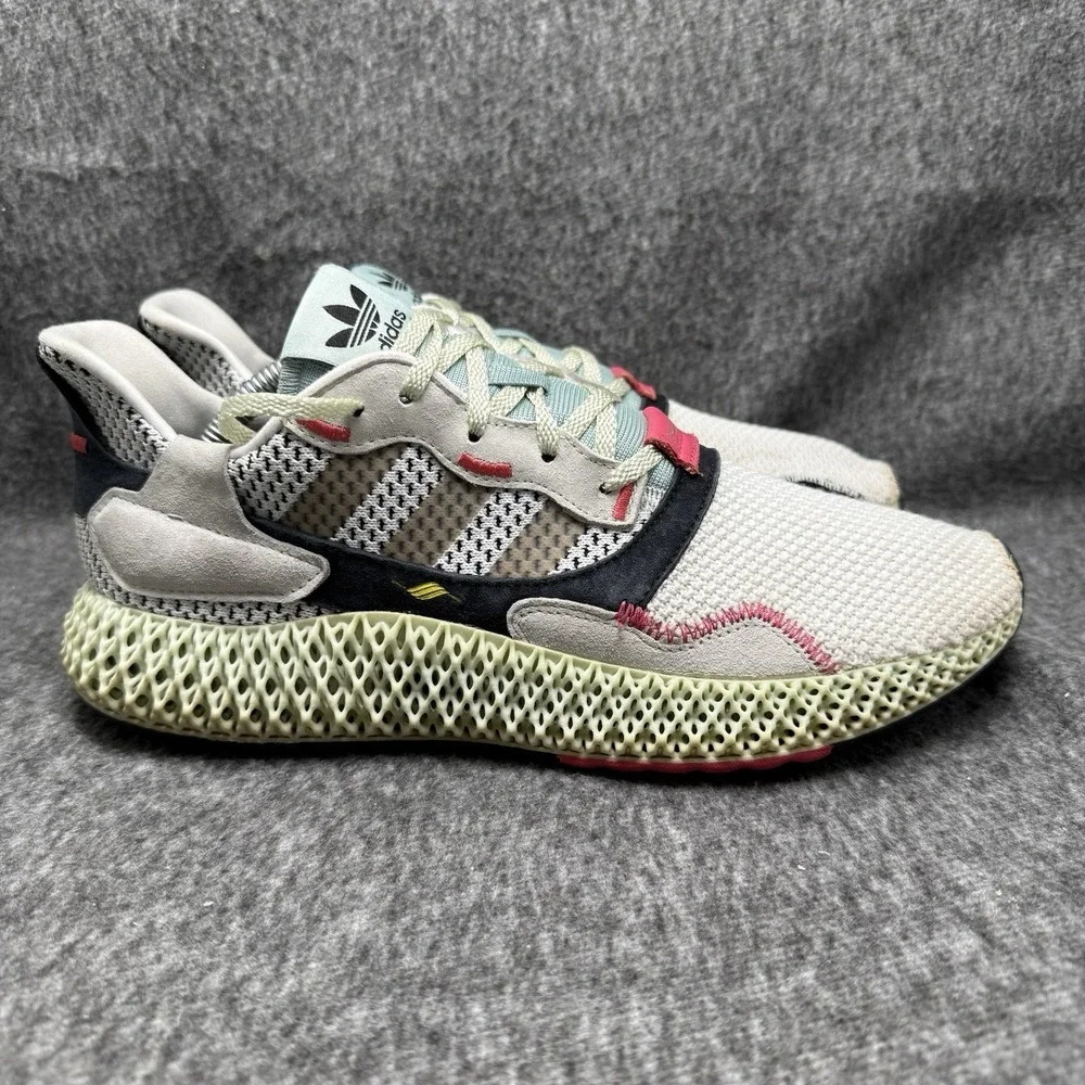 ADIDAS ZX 4000 4D MEN'S SIZE 10 GREY ONE MINT PINK PRIMEKNIT RUNNING SHOES 2019